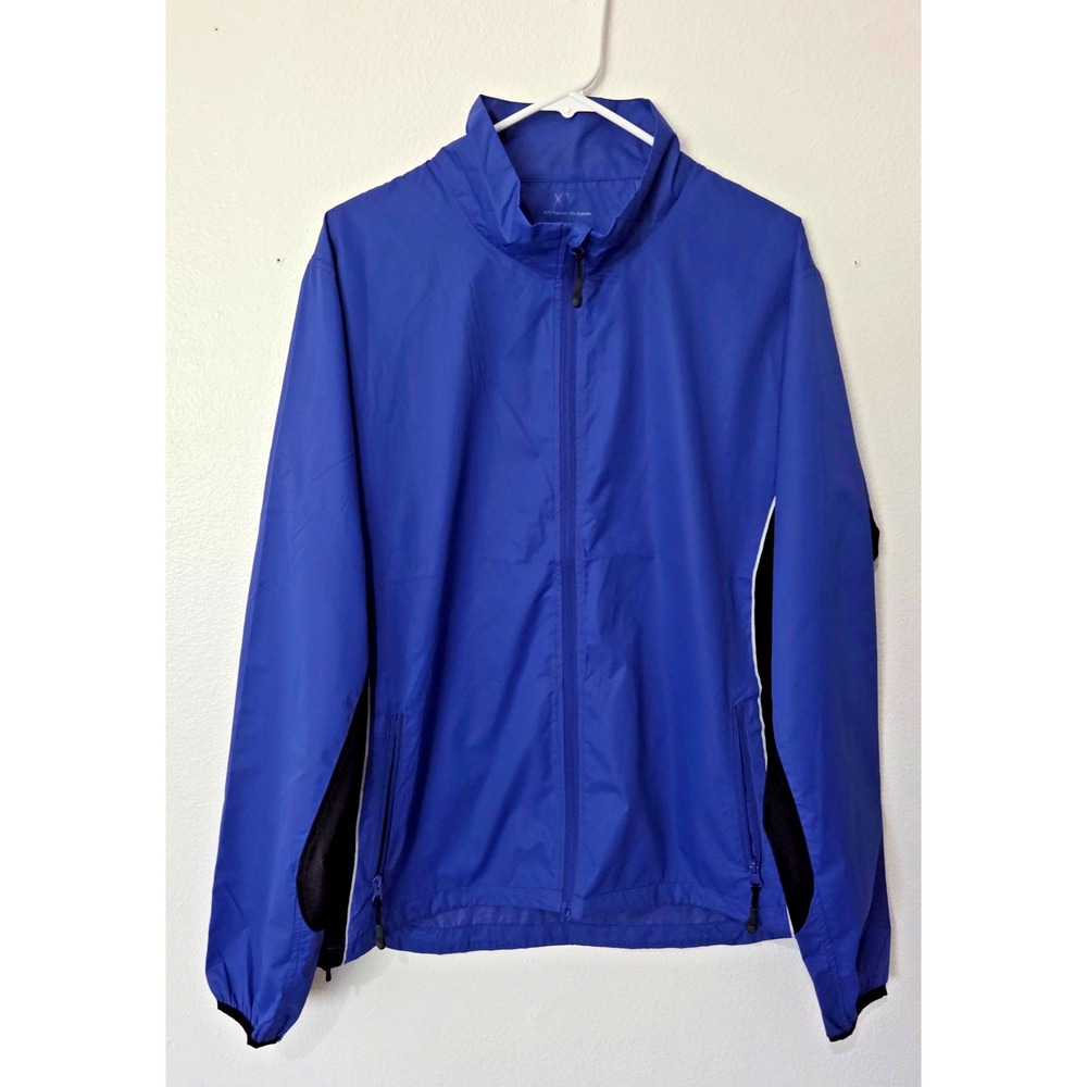 Zorrel Weather Series Mens Full Zip Athletic Windbreaker Jacket Blue Black Large
